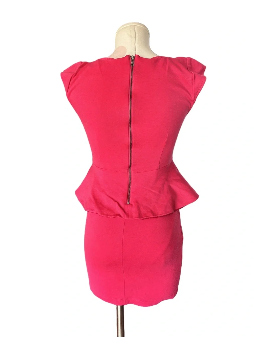 Peplum Bodycon Dress Hot Pink - Alice + Olivia - XS / Small